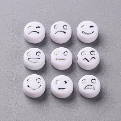 Непрозрачные белые акриловые бусины&nbsp;MACR-N008-42-B02