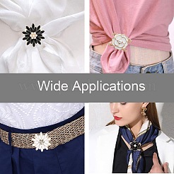 8 шт. 4 стиля гвоздика и маргаритка золотистый сплав эмалированное кольцо пряжка для шарфа&nbsp;AJEW-CJ0001-33