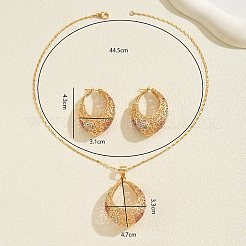 Элегантные европейские серьги и ожерелья с микропаве из кубических цирконий в форме овала для женщин&nbsp;EX4624-2
