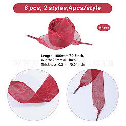 16 пара шнурков из органзы 16 цветов&nbsp;AJEW-GL0002-40