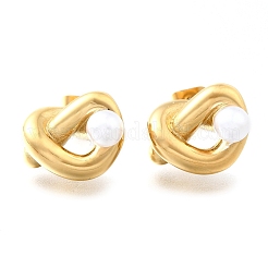 Серьги-гвоздики из нержавеющей стали 304 с узлом&nbsp;EJEW-D315-02G