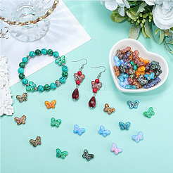 50 шт. стеклянные бусины с эффектом запекания Пикассо&nbsp;GLAA-PA0001-15