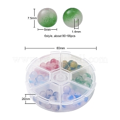 6 стиль окрашенных распылением нитей стеклянных бусин&nbsp;GGLA-YW0001-08