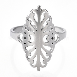 Некорневая нержавеющая сталь 304 с полым овальным регулируемым кольцом&nbsp;RJEW-T027-02P