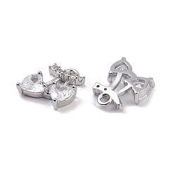 Латунные микропаве прозрачные подвески с фианитом&nbsp;KK-K351-40P