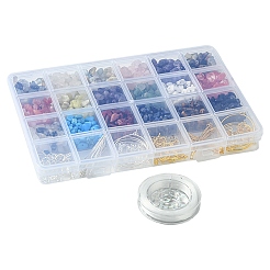 Набор ювелирных украшений из смешанной крошки натуральных и синтетических камней своими руками&nbsp;DIY-FS0005-87