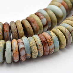 Плоские круглые / дисковые синтетические бусины из аква-терра-яшмы G-N0160-01-3x10