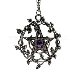Ожерелья с подвеской в виде пентаграммы из сплава и фиолетовой смолы для женщин&nbsp;FS-WGD761A-01