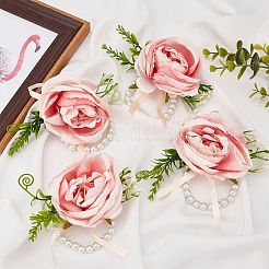 4шт шелковый корсаж на запястье&nbsp;AJEW-CP0001-63