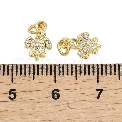 Латунные микропаве прозрачные подвески с фианитом&nbsp;KK-D218-20G-02