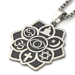 Подвески-цветы из нержавеющей стали 201 на тему йоги&nbsp;NJEW-S007-06P