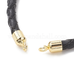 Изготовление плетеных кожаных браслетов диаметром 3 мм&nbsp;AJEW-JB01542-01