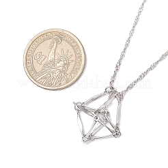 304 нержавеющая сталь пустой макраме мешочек кулон сингапурская цепочка ожерелья&nbsp;NJEW-JN05285-01