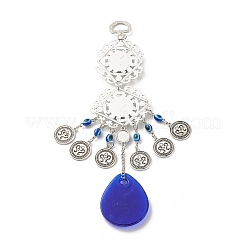 Каплевидное стекло турецкий синий сглаз кулон украшение&nbsp;LS-HJEW-I008-03AS