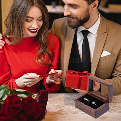 Прямоугольные коробки для хранения запонок из орехового дерева&nbsp;CON-WH0100-03