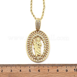 Латунные ожерелья с кубическим цирконием для женщин&nbsp;NJEW-U034-01C-G