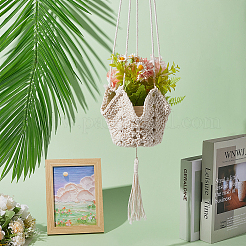 Полиэстер плетение цветочные горшки сетчатый карман&nbsp;AJEW-WH20067-078