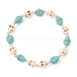 Браслеты из окрашенных синтетических бирюзовых бусин для мужчин&nbsp;BJEW-JB12104-02