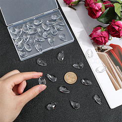 40шт граненые стеклянные подвески в форме капли&nbsp;GLAA-SP0001-11B