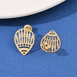 Серьги-гвоздики в форме капли из нержавеющей стали 304&nbsp;EJEW-I320-06G