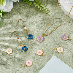 8шт 4 цвета латунные подвески с эмалью&nbsp;KK-HS0015-81