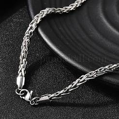 Женские ожерелья из цепочек пшеницы из нержавеющей стали 304 толщиной 4.5 мм&nbsp;NJEW-B134-05A-P