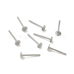 Не тускнеющая хирургическая нержавеющая сталь 316 плоская круглая пустая закрепка для сережек-гвоздиков&nbsp;X-STAS-R073-06G