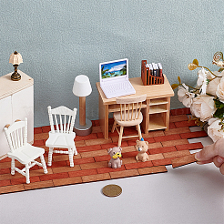 200 шт. 2-х цветная деревянная мини-модель&nbsp;DIY-PH0032-44