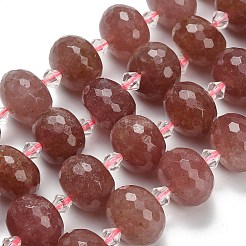 Природного кварца клубники нитей бисера&nbsp;G-L642-I07-18x13mm