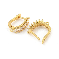 Покрытие стойки латунь микропаве фианит серьги обручи&nbsp;LS-EJEW-C102-19G