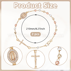 2 шт. браслеты из латунных бусин&nbsp;BJEW-GO0001-33