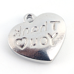 Подвески в форме сердца из нержавеющей стали 201 STAS-Q192-18