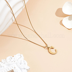 1 шт. ожерелье с подвеской в виде буквы из нержавеющей стали 304&nbsp;NJEW-LP0001-38C-G