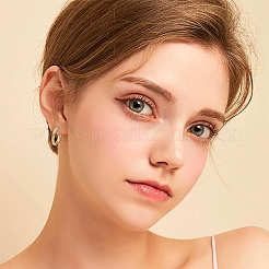 2 пара серег-колец из нержавеющей стали 304 двух цветов для женщин&nbsp;EJEW-YW0001-15