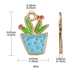 6шт 6 цвета сплава эмалевые подвески&nbsp;ENAM-YW0002-47