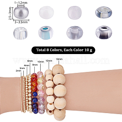 80 г 8-х цветных круглых стеклянных бусин&nbsp;SEED-PH0002-42