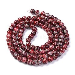 Непрозрачные с напылением стеклянные бусины&nbsp;GLAA-WH0015-43E