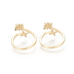 Латунные кольца из манжеты с прозрачным цирконием&nbsp;RJEW-F101-14G