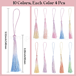 40 шт. 10 стиля полиэстеровых подвесных украшений с кисточками&nbsp;AJEW-CY0001-53