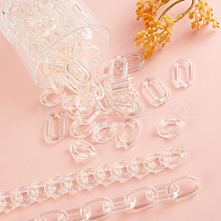 100шт 2 стиля прозрачные акриловые соединительные кольца&nbsp;OACR-CJ0001-17