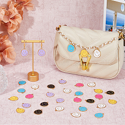 60шт 6 цвета сплава эмалевые подвески&nbsp;ENAM-FH0001-71