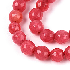 Окрашенные природные белый нефрит бисер пряди&nbsp;G-T139-6mm-60-10