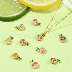 8шт 4 цвета латунные микро проложить кубический цирконий шармы&nbsp;KK-YW0004-12