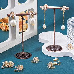 10 шт. 5 стиля латунная микропаве кубический цирконий фурнитура для ушей&nbsp;KK-TA0003-23