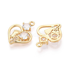 Латунные микропаве прозрачные подвески с фианитом&nbsp;KK-T077-35G
