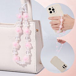 Ремешок на запястье для мобильного телефона с пластиковыми бусинами&nbsp;AJEW-WH20010-63A