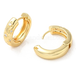 Серьги-кольца со звездами из прозрачного кубического циркония&nbsp;LS-EJEW-C022-04G