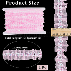 10 м полиэстеровая кружевная лента для отделки складками&nbsp;OCOR-CY0002-30B
