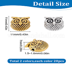 40шт 2 стильные бусины из сплава в тибетском стиле&nbsp;TIBEB-LP0001-72