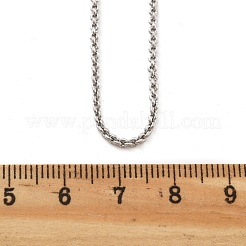 Латунные цепочки роло ожерелья для женщин&nbsp;NJEW-D302-22P